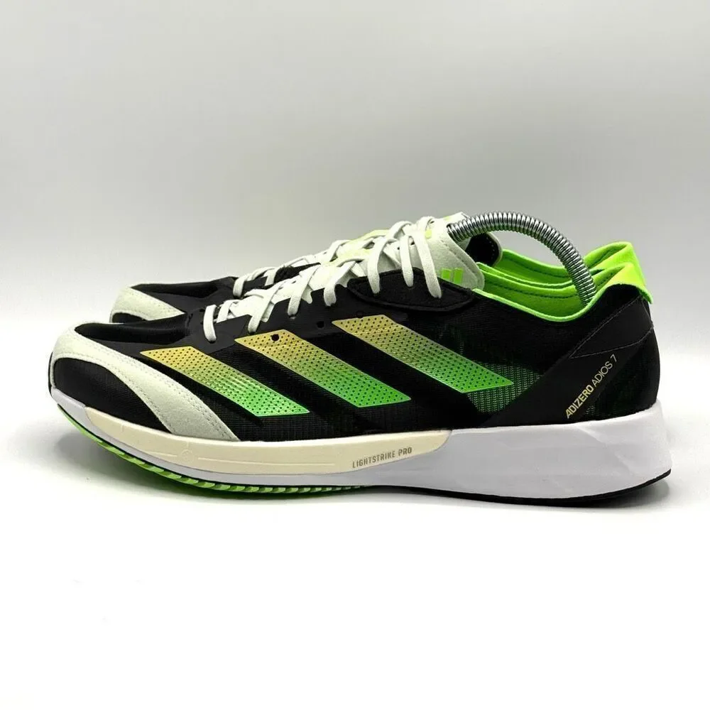 Adidas Adizzero Adios 7 Sneakers in Beam Yellow Solar Green - US Men’s 10 / FR 4